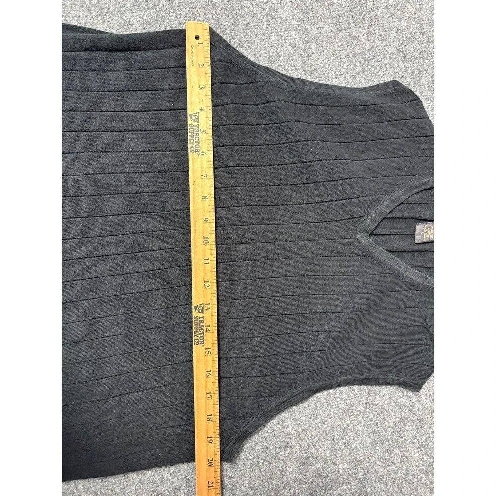 Banana Republic Sweater Vest Mens L Black Sleeveless Cotton